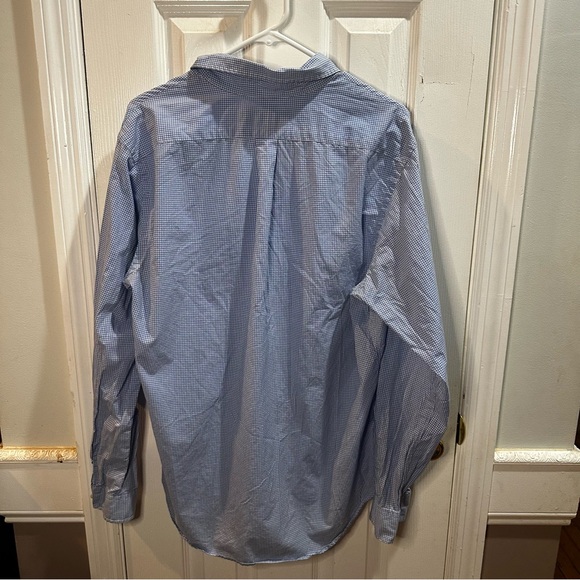 Ralph Lauren Blue & White Checked Gingham Pink Pony Button Down Shirt Large - Picture 4 of 7